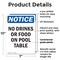 Signmission No Drinks Or Food On Pool Table, 7 in W x Rectangle, Plastic OS-2PACK-NS-P-710-V-14494 - alternate 4